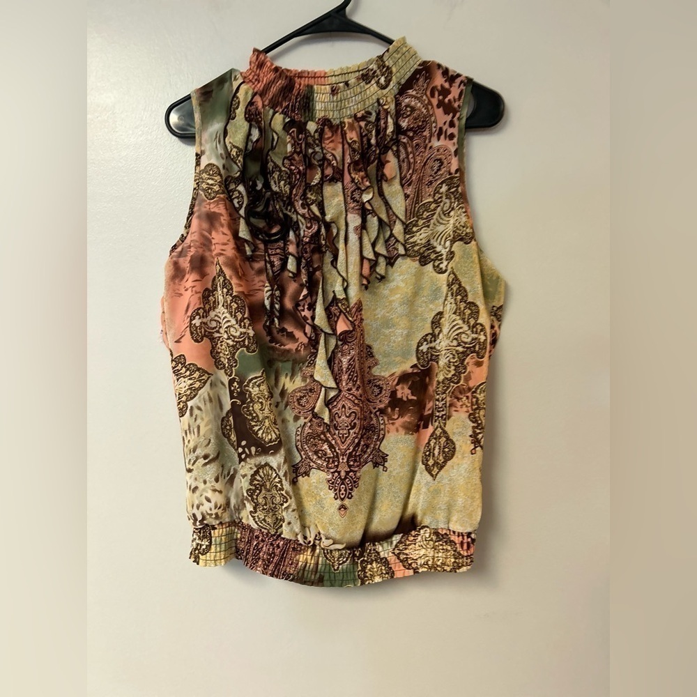Cinq sleeveless blouse with fringe